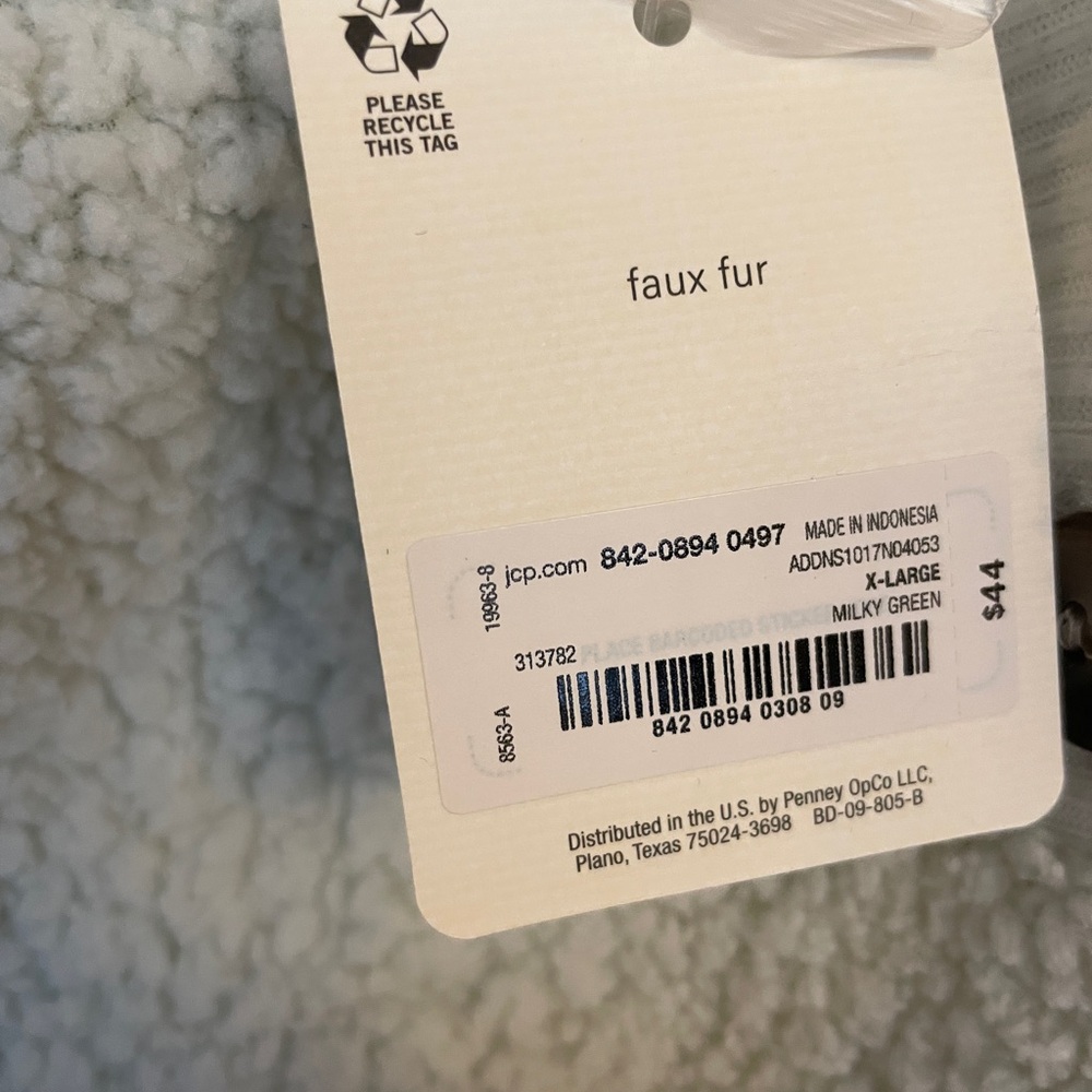 a.n.a Milky Green Sherpa Teddy Button-up Sweater Jacket Faux Fur Women’s Size XL - Picture 5 of 6